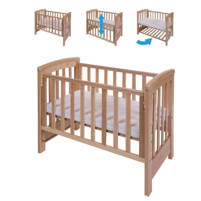 Patut co-sleeping 85x48 cm cu laterala culisanta Dreamy Mini Natur + saltea