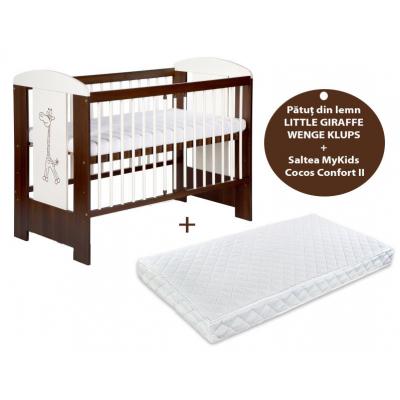 Patut KLUPS Little Giraffe Wenge + Saltea 10 MyKids Confort II