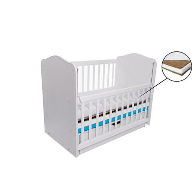 Patut Vessanti Como Balansoar Culisant - Alb Cu Albastru + Saltea Cocos 7 Cm