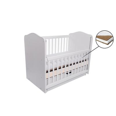 Patut Vessanti Como Balansoar Culisant - Alb Cu Bej + Saltea Cocos 7 Cm