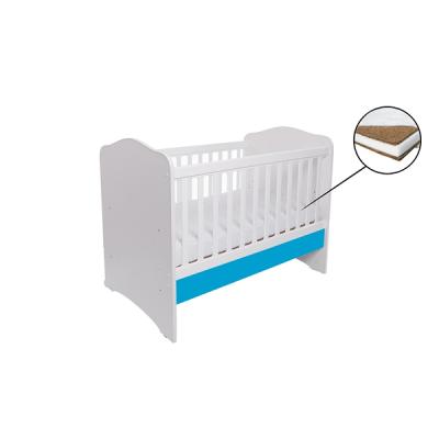 Patut Vessanti Como Fara Sertar - Alb Cu Albastru + Saltea Cocos 7 Cm