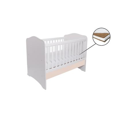 Patut Vessanti Como Fara Sertar - Alb Cu Bej + Saltea Cocos 7 Cm