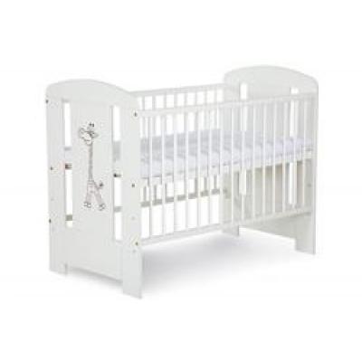 Patut SAFARI GIRAFFE ALB KLUPS Din Lemn Pentru Copii