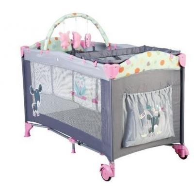 Babygo-Bgo-4403-Patut Pliant Cu 2 Nivele Sleepwell Pink