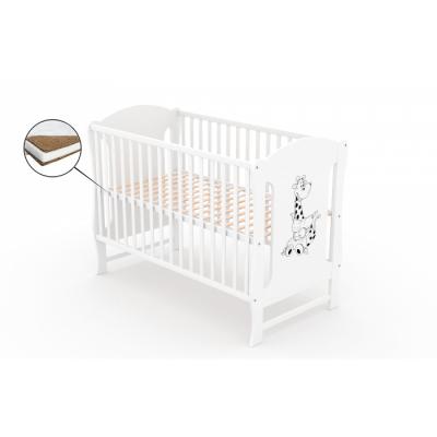 Patut fara sertar VESSANTI Zuza Alb + Saltea Cocos 8 cm