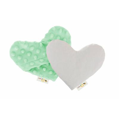 Qmini - Pernuta anticolici umpluta cu samburi de cirese, Cu doua fete, In forma de inima, Minky Mint