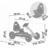 Kart cu pedale si roti gonflabile, Gokart RK-591, Ricokids - Negru