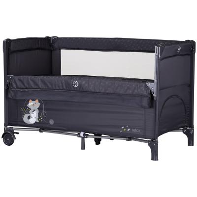 Patut pliabil Chipolino Relax anthracite cu laterala culisanta